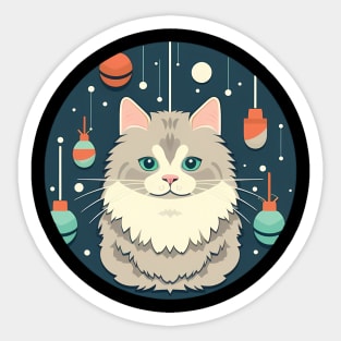 Norwegian Forest Cat Xmas Ornament, Love Cats Sticker